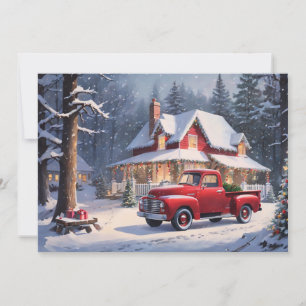 Merry Christmas Vintage Cottage Holiday Card