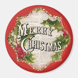 Merry Christmas Vintage Country Gift Magnet
