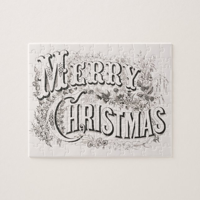 Merry Christmas, Vintage Currier & Ives (reprod) Jigsaw Puzzle (Horizontal)