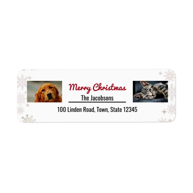 Merry Christmas Vintage Dog Cat Pet Photos Snow (Front)
