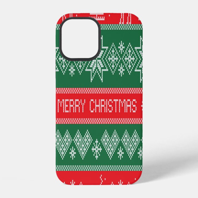 Merry Christmas: vintage festive pattern. iPhone Case (Back)