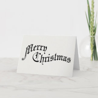 Merry Christmas Vintage Old Fashioned Typography Holiday Card