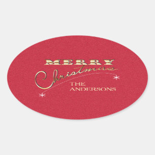 Merry Christmas Vintage Ornament - Sticker