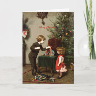 Merry Christmas, Vintage Painting by Felix Ehrlich Card