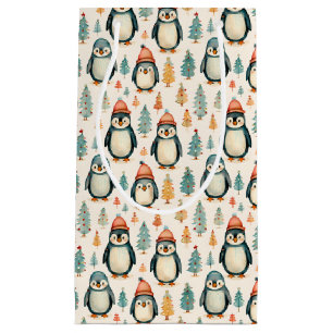 Merry Christmas    Vintage Penguins Christmas Small Gift Bag