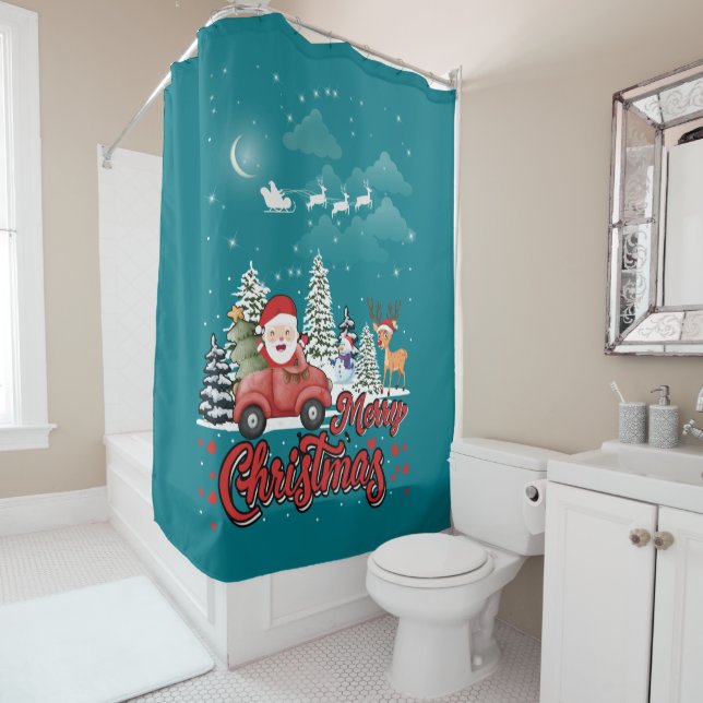 Merry Christmas Vintage Red Santa Truck Gifts (In Situ)