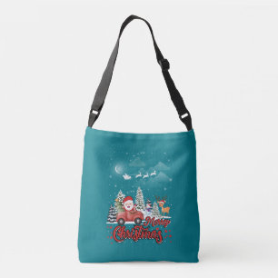 Merry Christmas Vintage Red Santa Truck Gifts Crossbody Bag