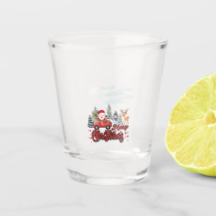 Merry Christmas Vintage Red Santa Truck Gifts Shot Glass