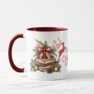 Merry Christmas" Vintage Reindeer Holiday Mug