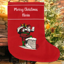 Merry Christmas Vintage Santa Personalized Red