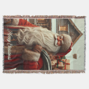 Merry Christmas vintage Santa Throw Blanket
