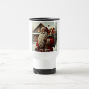 Merry Christmas vintage Santa Travel Mug