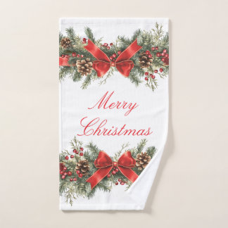 Merry Christmas vintage style hand towel