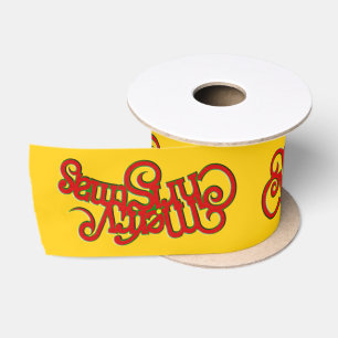 MERRY CHRISTMAS - vintage Xmas text design Satin Ribbon