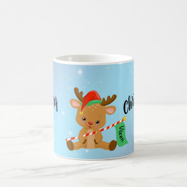 Merry Christmas Vixen Reindeer Coffee Mug (Center)