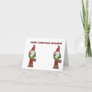 **MERRY CHRISTMAS VOISIN** CARTE D'HUMOUR GNOME