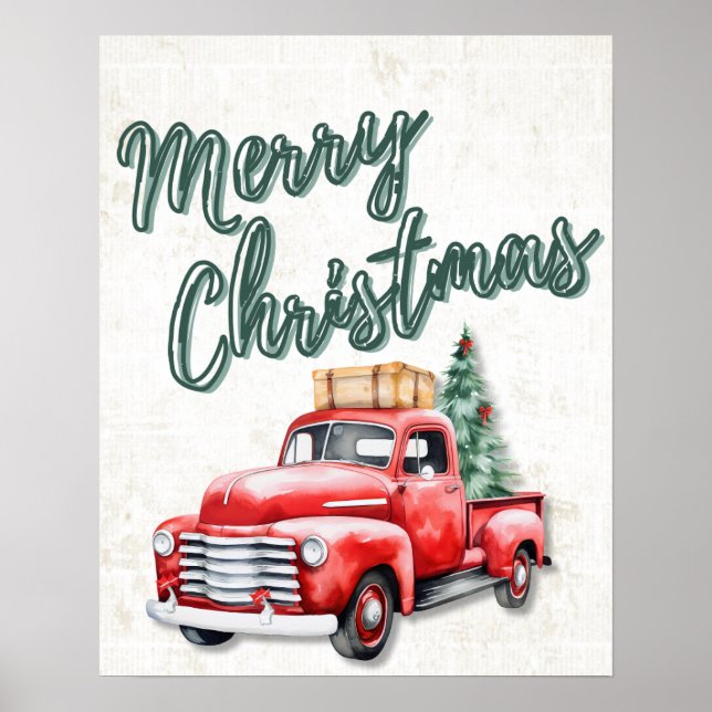 Merry Christmas Wall Art Decor Poster (Front)