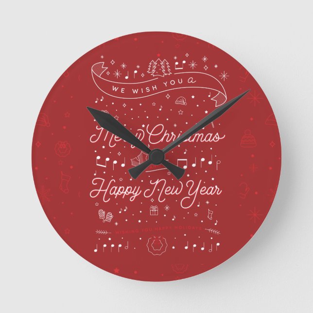 Merry Christmas Wall Clock (Front)