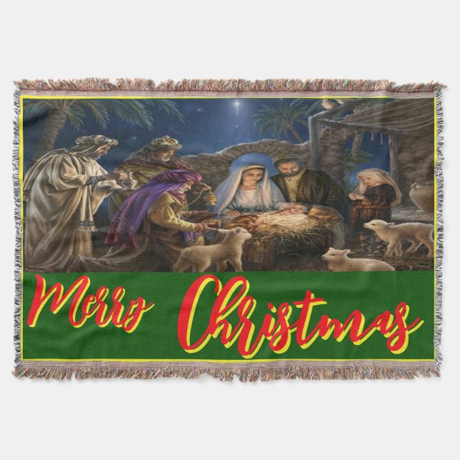 Merry christmas,wall, window,image throw blanket (Front)