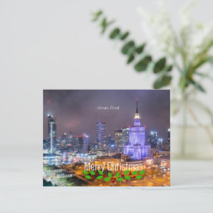 Merry Christmas - Warsaw, Poland Postcard