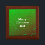 Merry Christmas Water Drops Neon Green Cool Ombre Gift Box<br><div class="desc">Designed with artistic water droplets abstract in colourful ombre green background and "Merry Christmas" text which you may customize!</div>