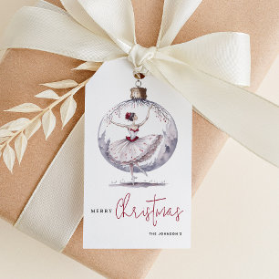 Merry Christmas Watercolor Bauble Gift Tags
