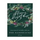 Merry Christmas Watercolor Berry Wreath