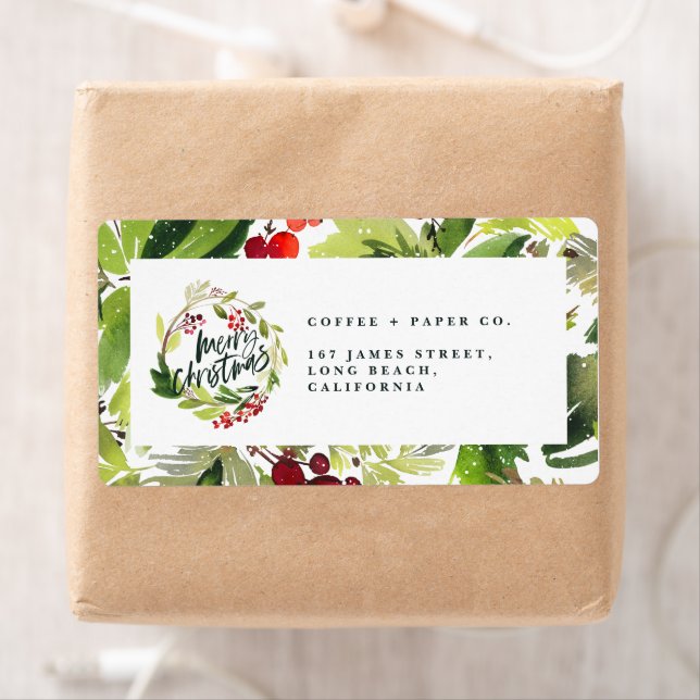 Merry christmas watercolor foliage Christmas (Insitu)