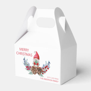 Merry Christmas Watercolor Gnome Favor Box