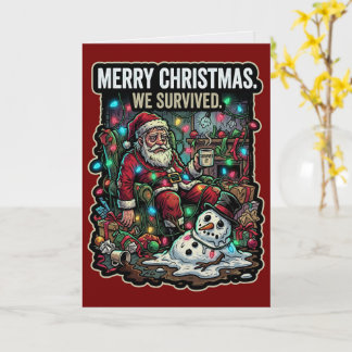 Merry Christmas We Survive Card Funny Holiday