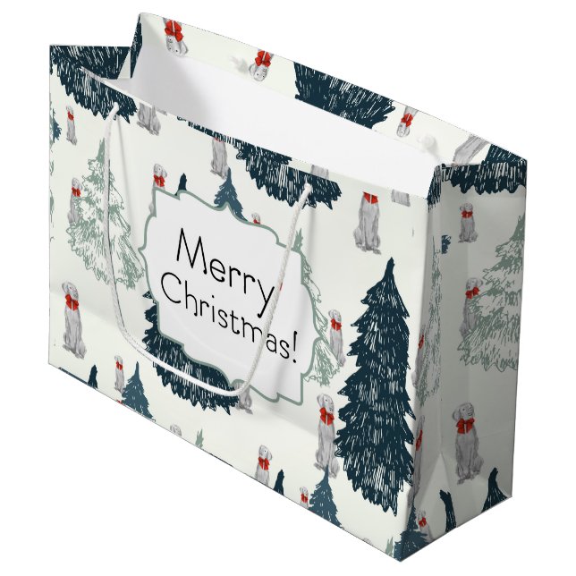 MERRY CHRISTMAS WEIM TREES GIFT BAG (Front Angled)