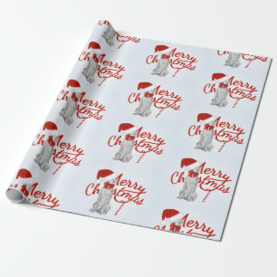 MERRY CHRISTMAS WEIMARANER WRAPPING PAPER