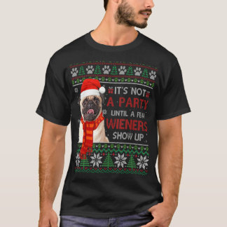 Merry Christmas Weiner Christmas Dog Pug Dog Pajam T-Shirt