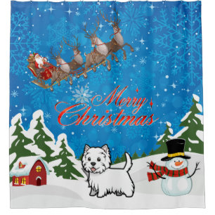 Merry Christmas West Highland Terrier With Santa