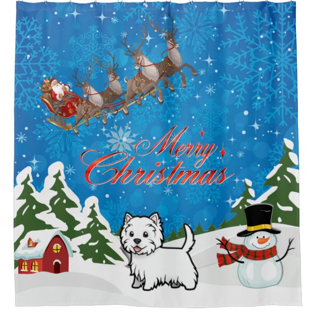 Merry Christmas West Highland Terrier With Santa (Front)