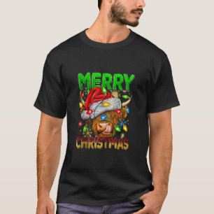 Merry Christmas Western Cute Highland Cow Xmas San T-Shirt