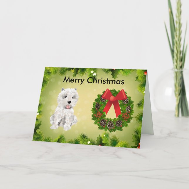 Merry Christmas westie card A (Front)