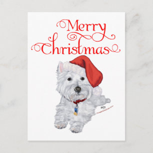 Merry Christmas Westie Holiday Postcard