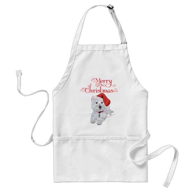 Merry Christmas Westie Standard Apron (Front)