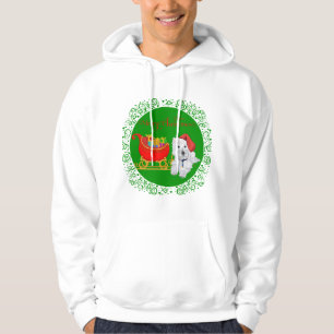 Merry Christmas Westie with Sleigh Hoodie