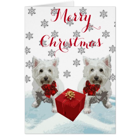 Merry Christmas Westies with Gift Card