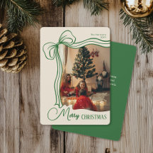 Merry Christmas Whimsical Hand Drawn Bow Photo