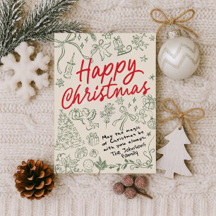 Merry Christmas Whimsical Holiday Card