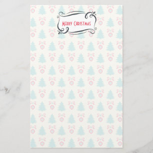 Merry Christmas Whimsical Retro Holiday Design Stationery