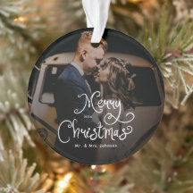 Merry Christmas Whimsical Script  Custom Photo 