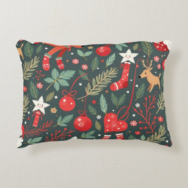Merry Christmas Whimsy Accent Pillow (Front)