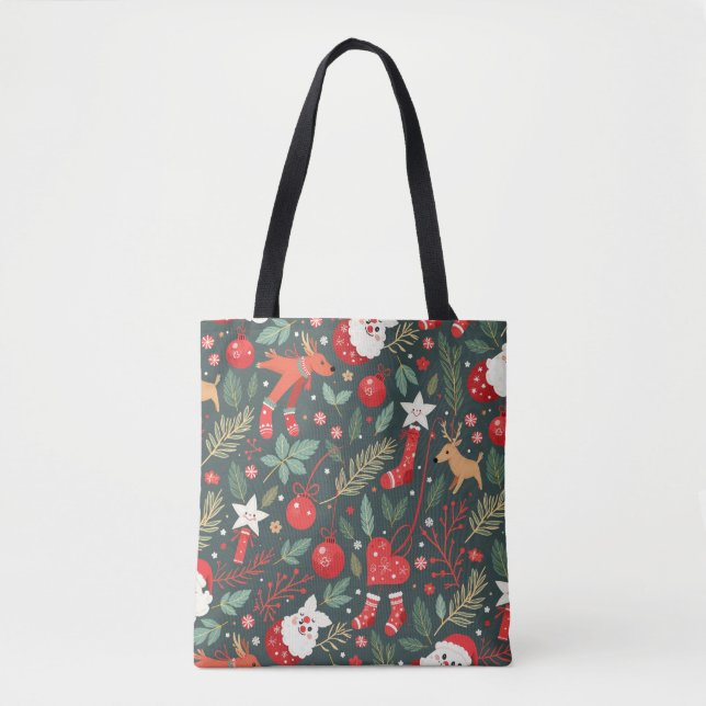 Merry Christmas Whimsy Tote Bag (Front)