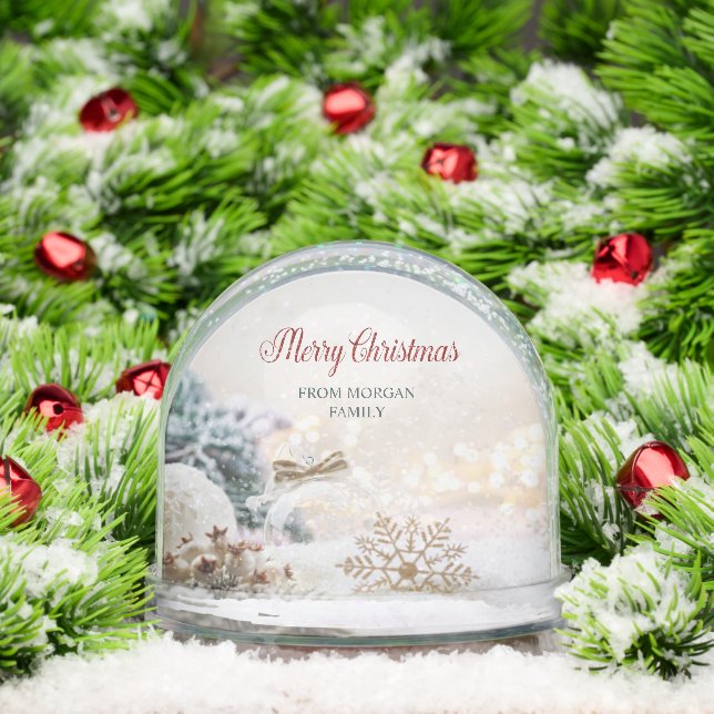 Merry Christmas White Balls Snowflakes (Noël)
