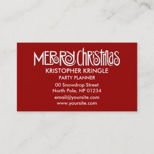 Merry Christmas white Business Card
