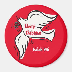 Merry Christmas White Dove Customize It Magnet